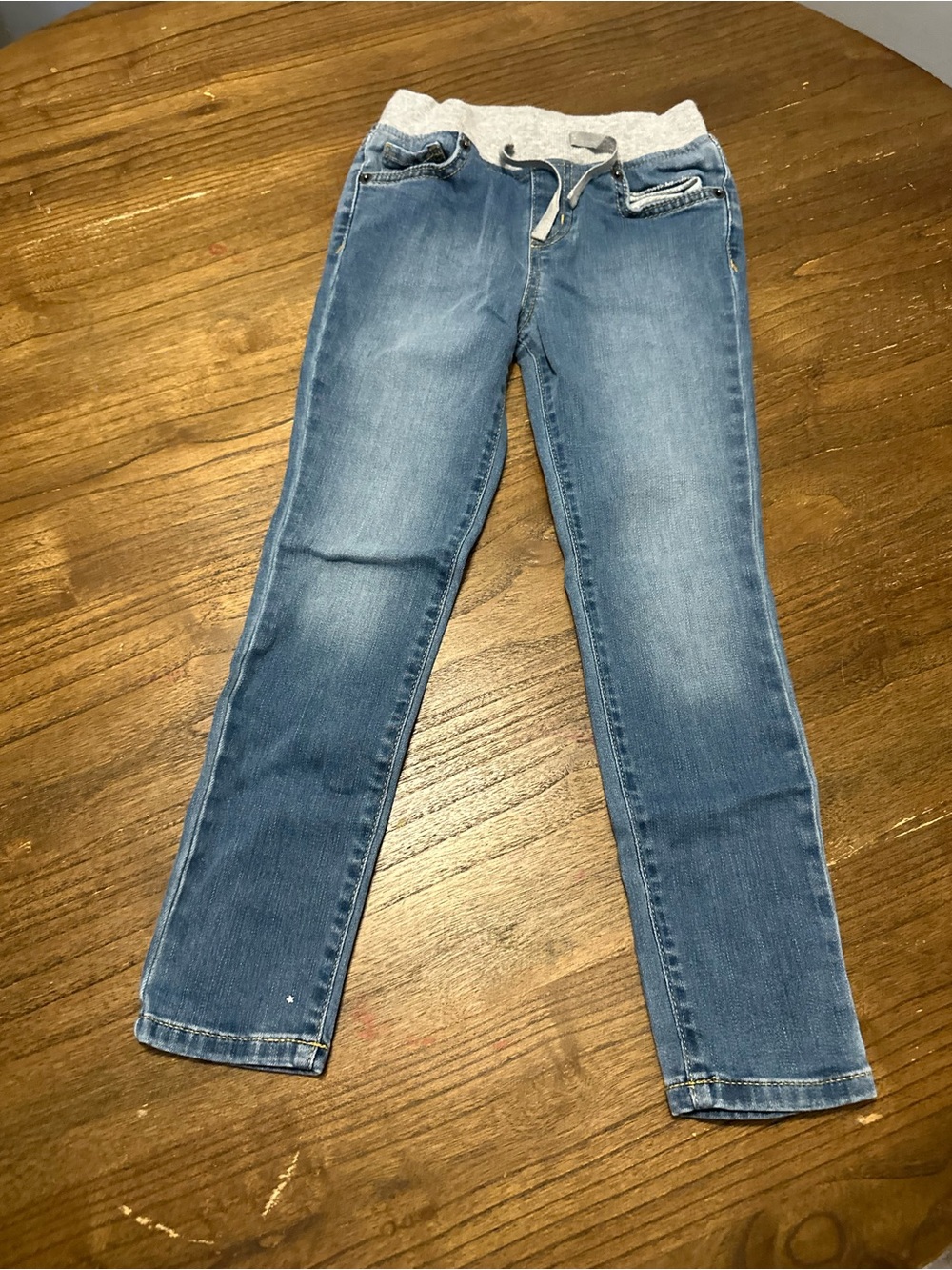 Girls Blue Pull-On Jeggings with Elastic Waist
